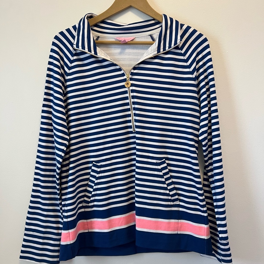 Lilly Pulitzer Navy and White Striped Popover